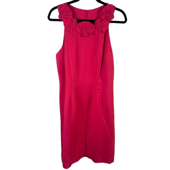 Jessica Howard Linen Sleeveless Midi Dress Accent Collar Size 14 New With Tags - Picture 2 of 10